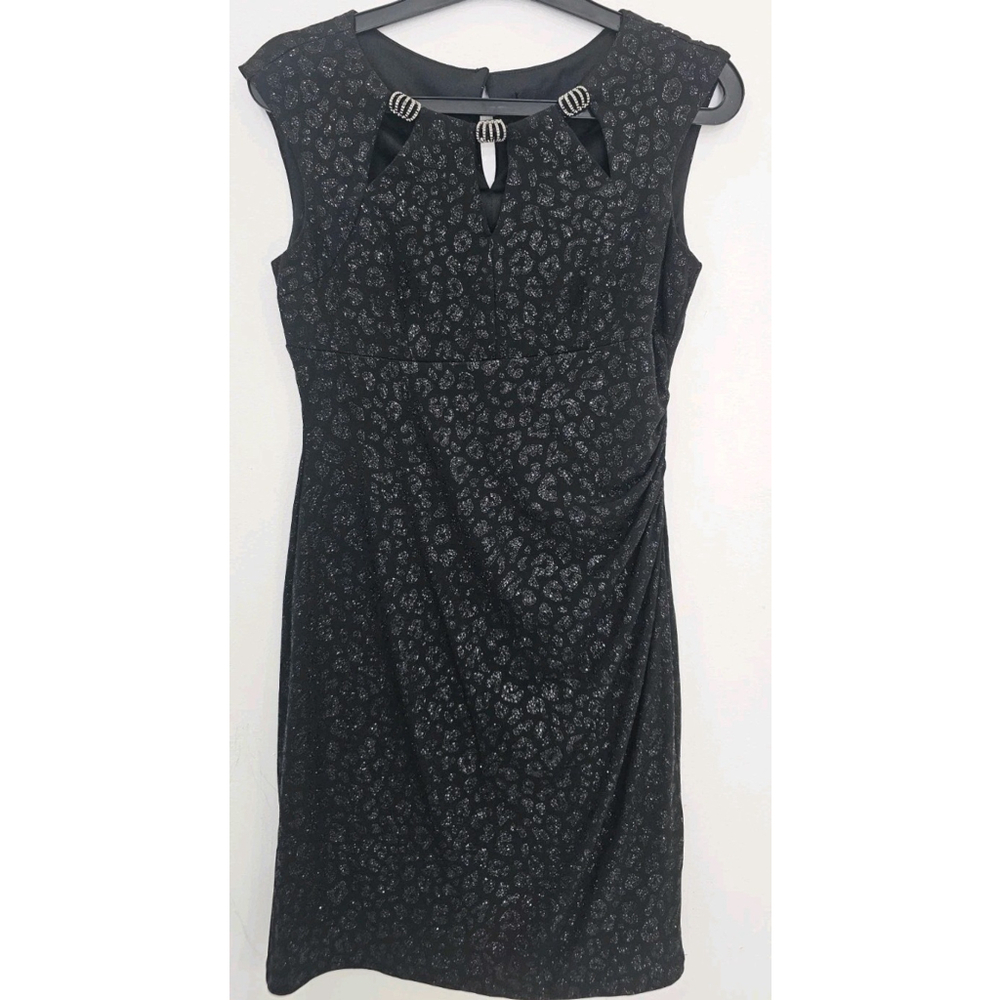 Scarlett Women's Black Sleeveless Cut Out Neck Party Cocktail Dress.